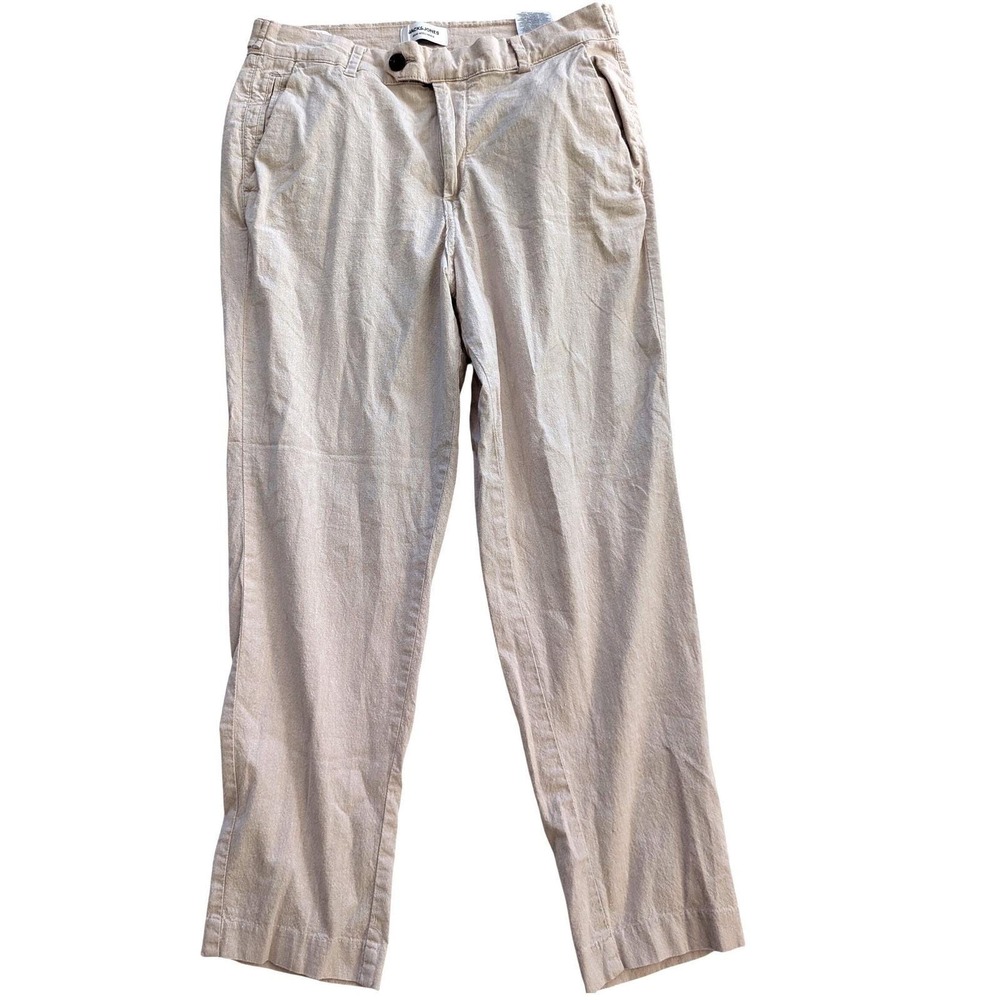 Jack & Jones Jeans‎ Intelligence Carrot Ace Linen Pants Tan 32x26 Hipster Preppy